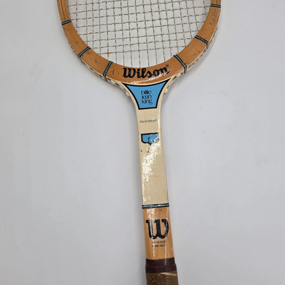Vintage Wilson Billie Jean King Performer Strata-Bow Wooden Tennis Racquet Wood - Picture 6 of 8